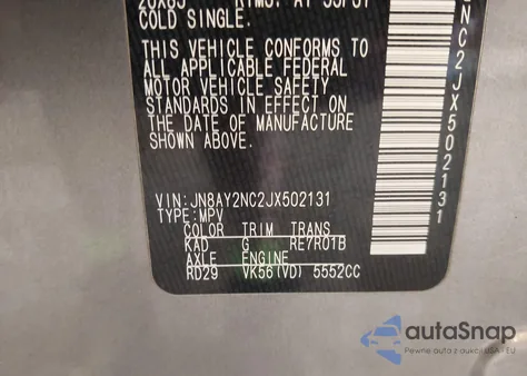 2018 Nissan Armada Sl from USA, damaged, VIN JN8AY2NC2JX502131